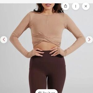 Closet Clean out!!!   NWT Buffbunny  Taupe Twist Long-Sleeve Crop Top